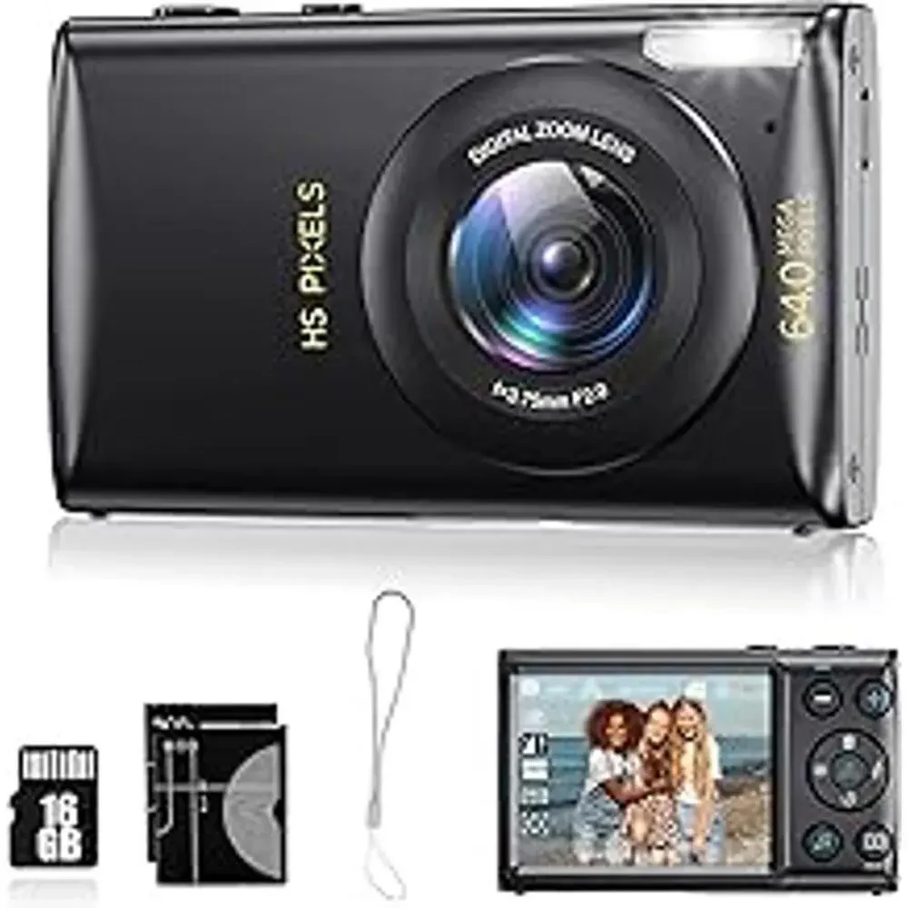 4K Digital Camera for Beginners, Vlogging Camera for Photography and Video 64M